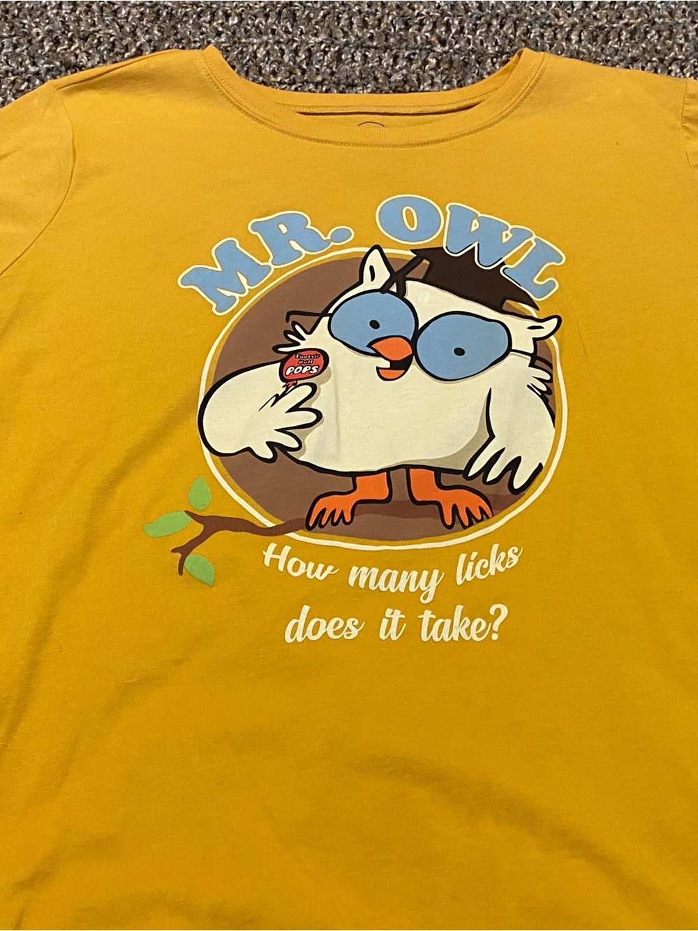 Mr. Owl Graphic Short Sleeve Tee - Yellow